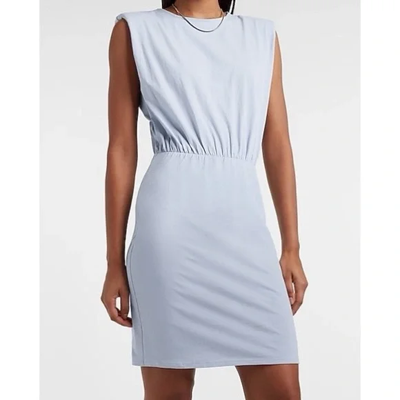express t shirt dress Crew Neck Short Sleeve Draped T-shirt Dress
